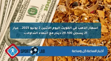 أسعار الذهب في الكويت اليوم الإثنين 2 يونيو 2025.. عيار 21 يسجل 29.100 دينار مع انتهاء التداولات